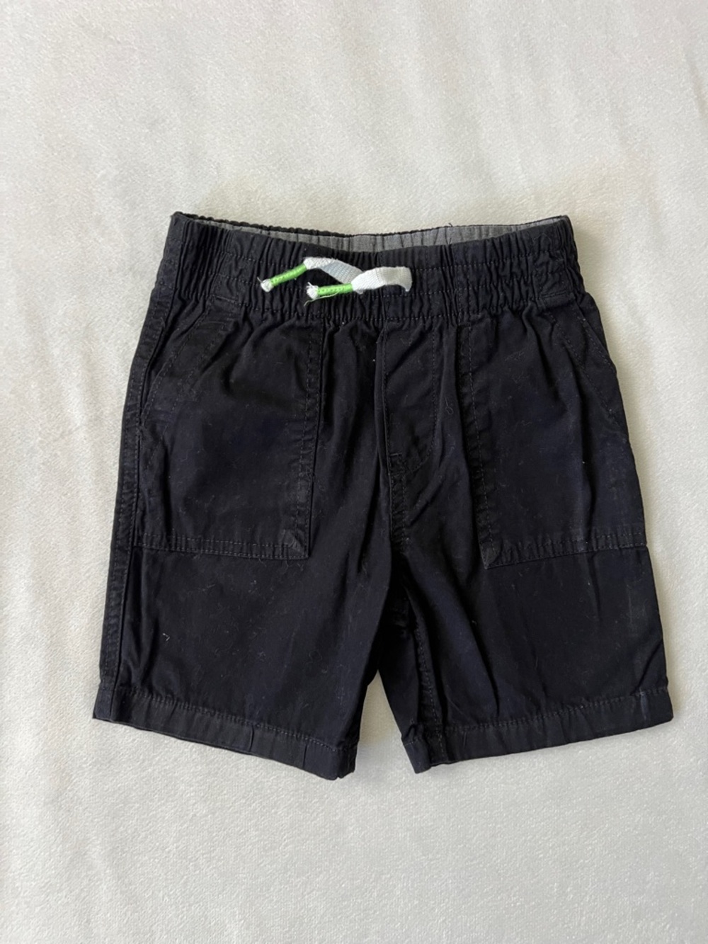Garanimals Black Kids Elastic Waist Shorts with Drawstring